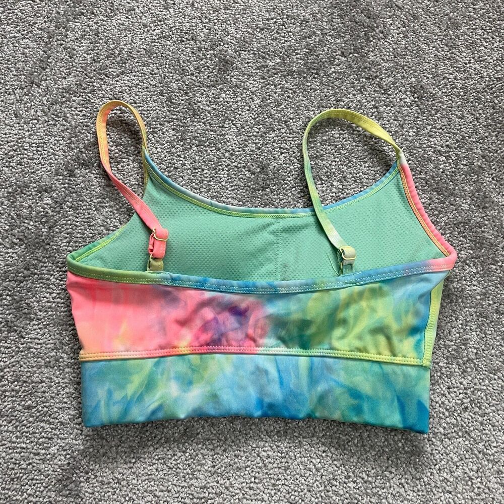 Zenana Sports Tank Top Women's Small Multicolor Tie Dye Spaghetti Strap Padded - Picture 2 of 8